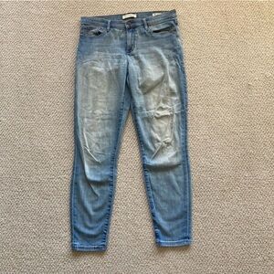 Banana Republic Skinny Ankle Pant Jeans Size 29 Acid Dye Blue Green Jeggings EUC